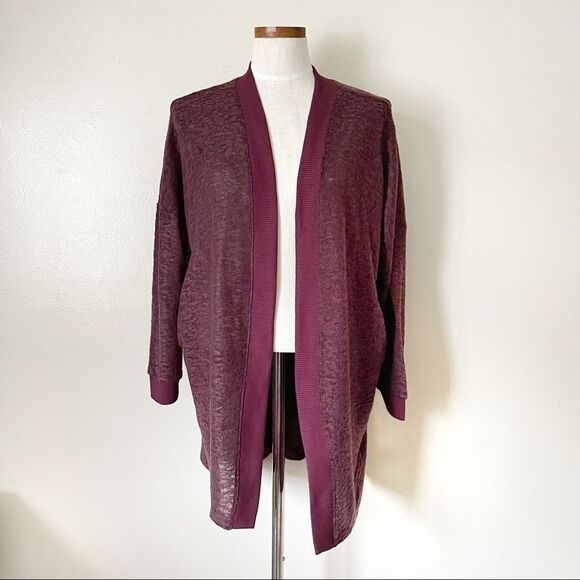 UO Silence + Noise Maroon burnout cardigan NWT - Picture 2 of 8